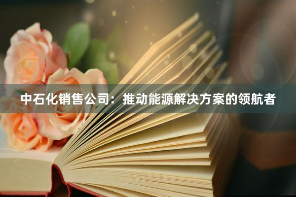 中石化销售公司：推动能源解决方案的领航者